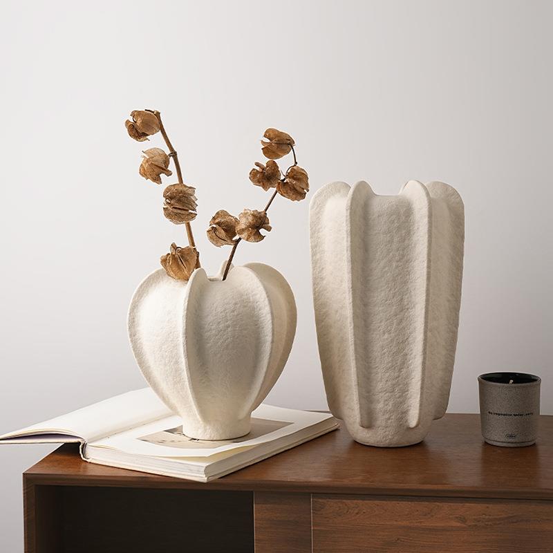 景德镇陶瓷中古花瓶摆件客厅桌面侘寂风插花仿真花艺术家居装饰品