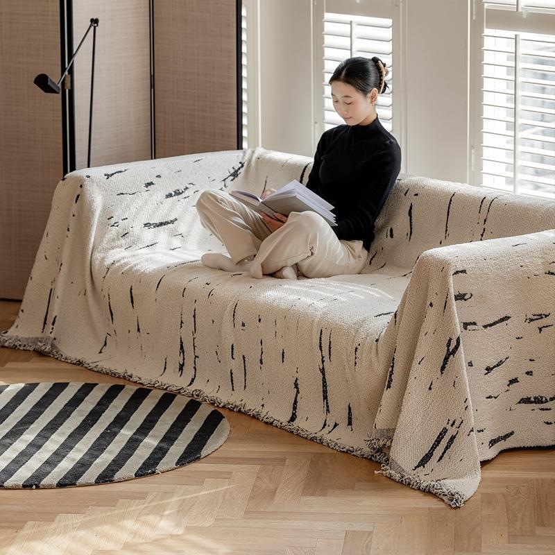 北欧雪尼尔沙发垫四季通用沙发巾万能套沙发巾全盖防滑坐垫子