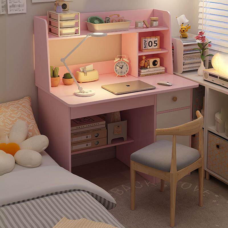 书桌书架一体多功能桌椅简约电脑桌家用卧室学生学习写字小桌子