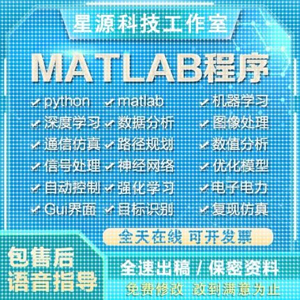 Matlab代编程序python深度机器学习神经网络图像处理通信彷真算法