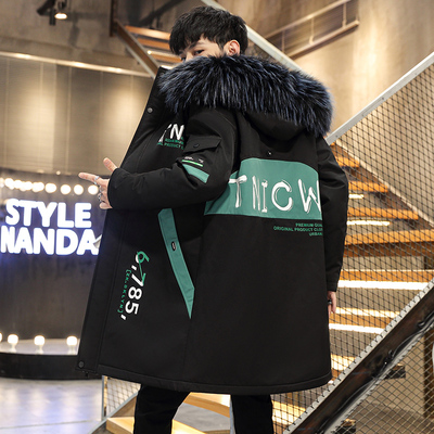 中长款羽绒男士冬季2025年新款加绒棉衣外套加厚冬装潮流派克服