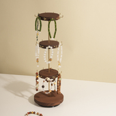 胡桃木带挂钩挂件首饰展示架可旋转水晶文玩手串手链饰品收纳架子