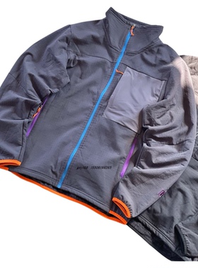 户外pata R2 巴风塔家户外防风加绒软壳夹克男女撞色立领运动外套