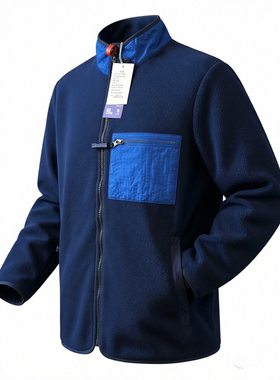 春秋户外运动风巴塔同款立领抓绒夹克男保暖防风拉链休闲外套pata