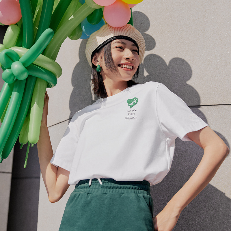 李宁2024春季新款女子冰感舒适宽松休闲圆领短袖T恤AHSU658
