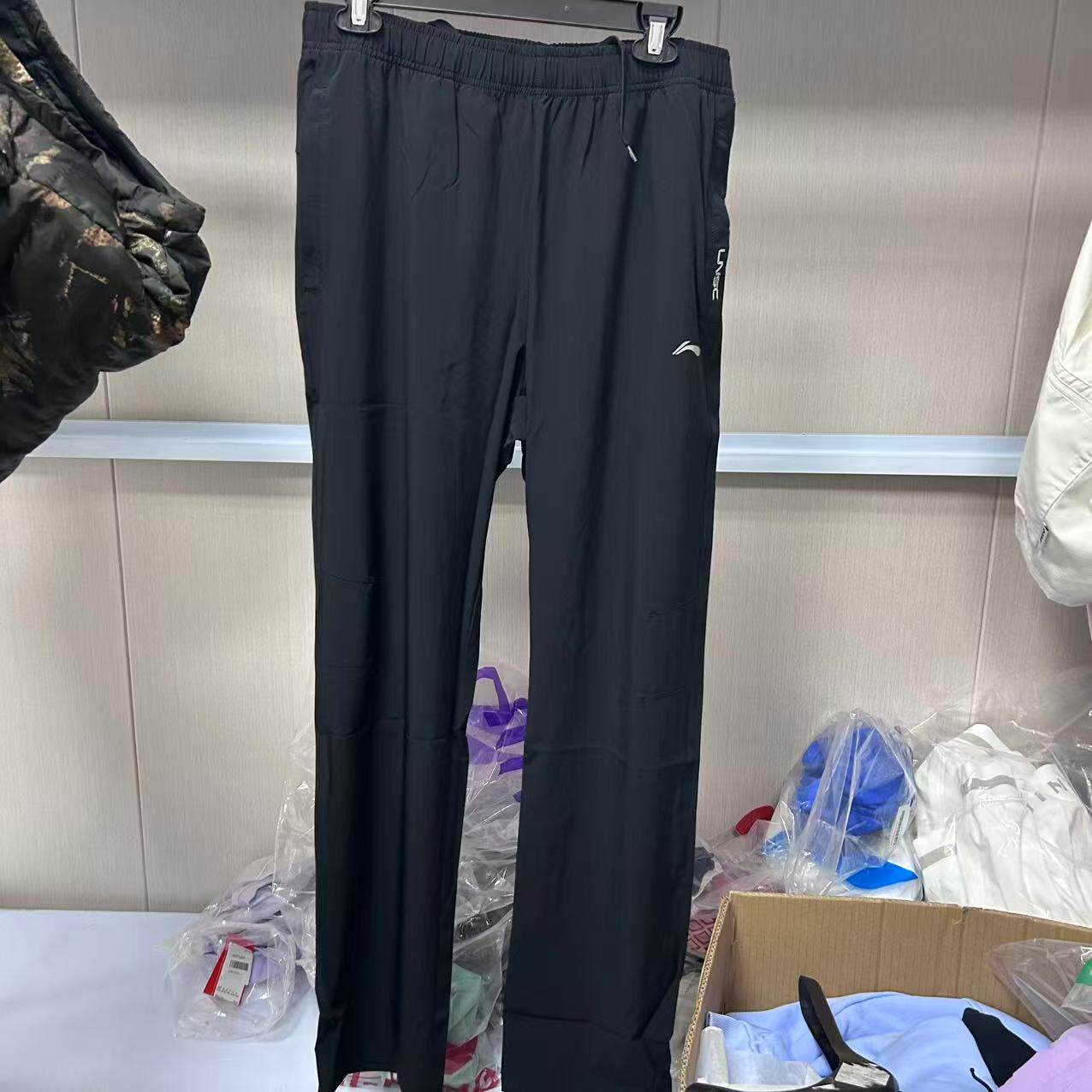 《购买前看详情B品》李宁长裤男士速干宽松直筒型休闲运动裤AYKS4