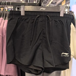 李宁男2024新款 AKSU835 健身弹力带内衬舒适透气排湿速干运动短裤