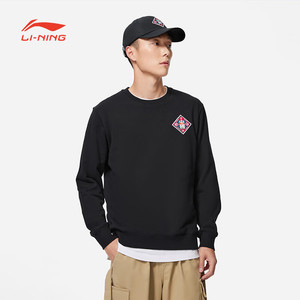 LI-NING/李宁冬季时尚系列运动舒适潮流休闲百搭套头无帽卫衣男款