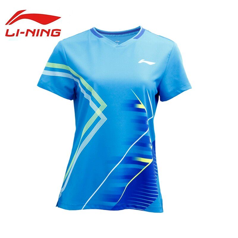 李宁新款羽毛球比赛服速干省队上衣夏季短袖女款大赛AAYV046