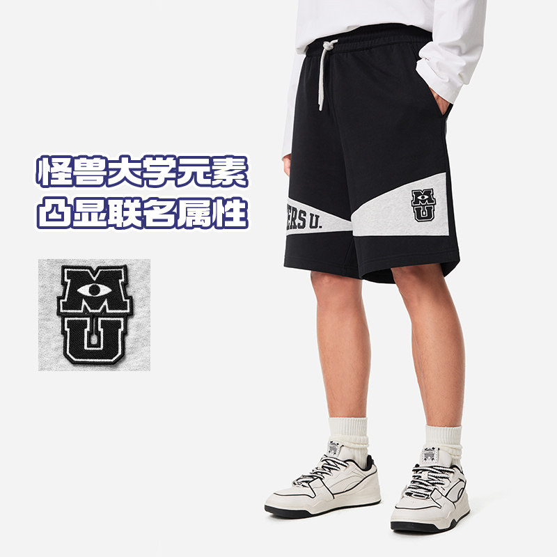 李宁短裤男款怪兽大学联名系列男子运动字印花休闲短卫裤AKSU489