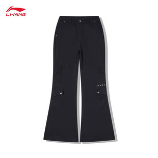LI-NING/李宁PLEASURES休闲长裤女子新款喇叭裤运动裤子AKXT782