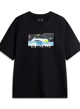 李宁男子文化衫2024年夏季新款运动生活系列休闲短袖T恤AHSU629