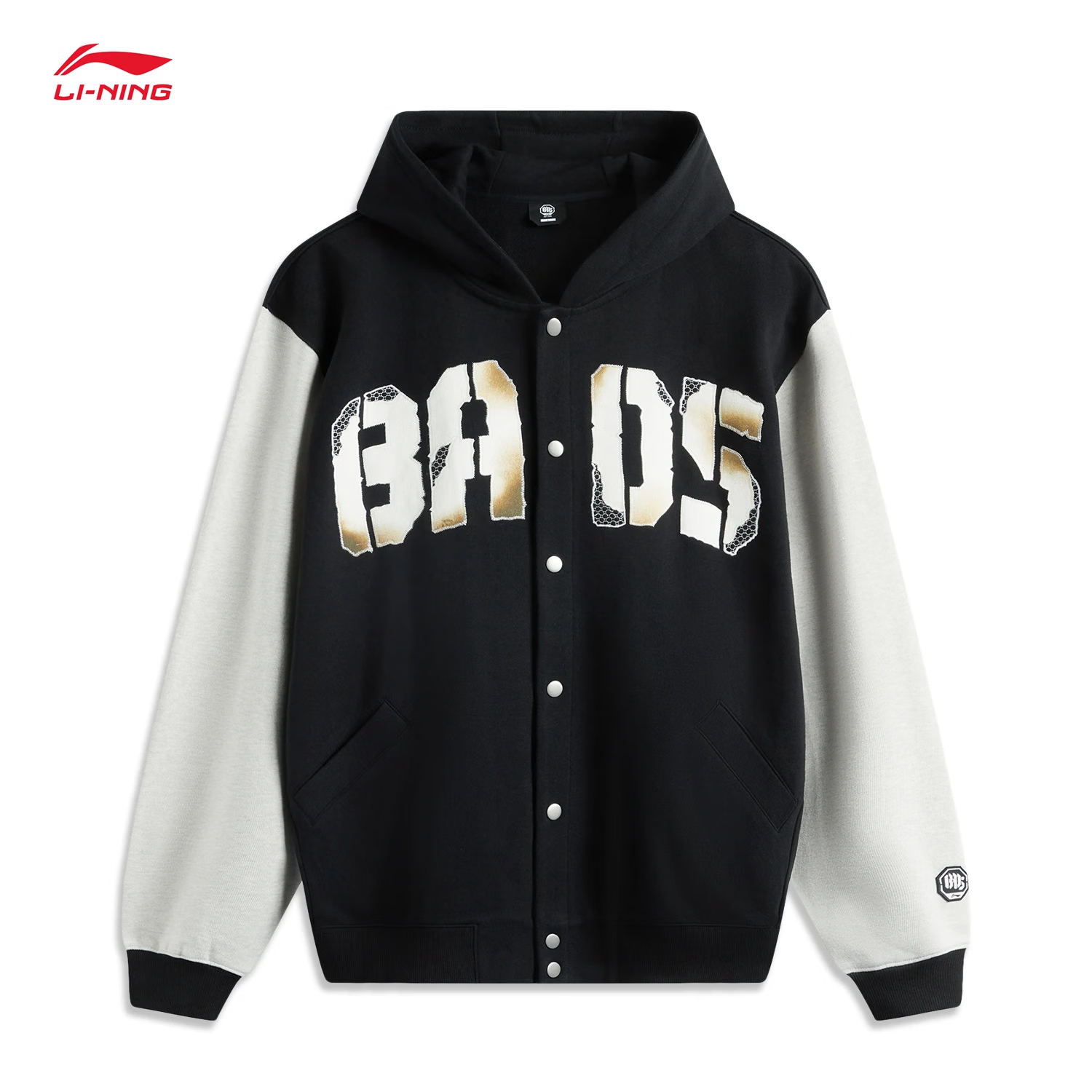 李宁秋季新款反伍BADFIVE男子时尚宽松纯棉连帽运动外套 AWDU261