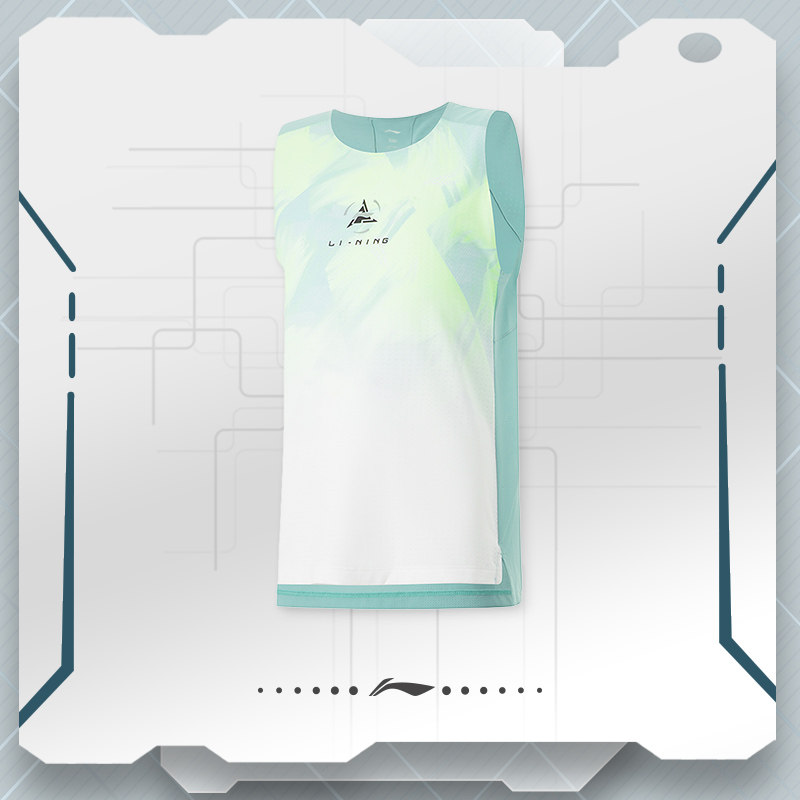 李宁上衣春季新款男大童跑步系列透气速干反光运动背心 YVSU011