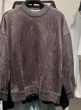 潮牌男装2026春季休闲纯色百搭麂皮绒卫衣ML36R4ON2000