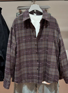 WLJZWFJT青年2026春季 款男装时尚休闲格纹宽松长袖衬衫UUV250027