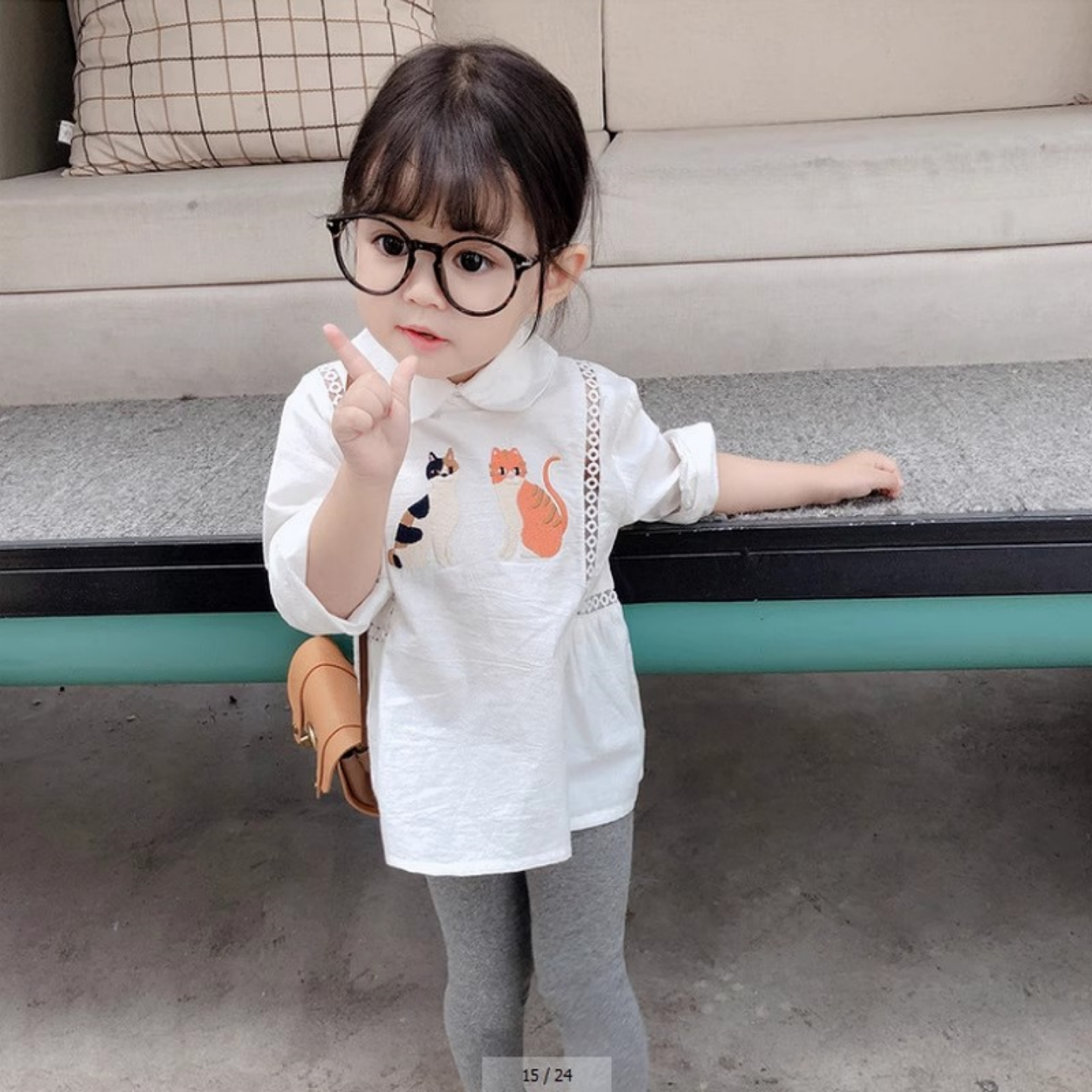 女童长袖衬衫可爱洋气春季