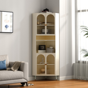 简约现代钢制转角柜客厅三角柜厨房角落柜储物柜收纳柜无甲醛防晒