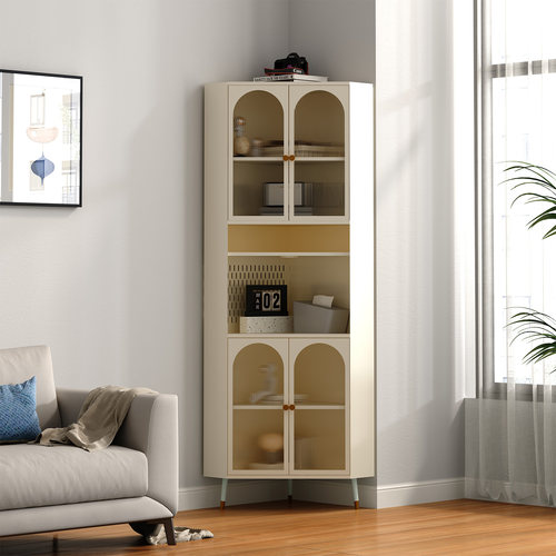 简约现代钢制转角柜客厅三角柜