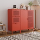 多巴胺奶油风钢制餐边柜客厅家用小户型现代简约收纳柜置物柜防晒