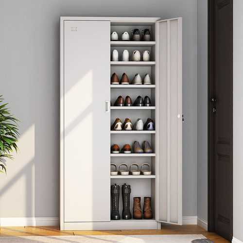 简约钢制鞋柜家用门口带锁鞋架