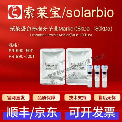 索莱宝solarbio 预染蛋白标准分子量Marker(8kDa-180kDa) PR1990