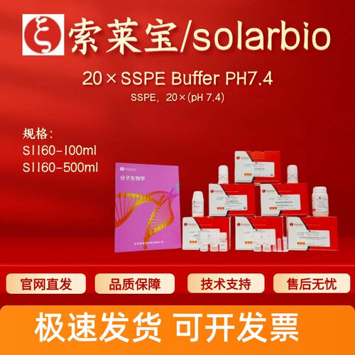 索莱宝solarbio 20×SSPE缓冲液 PH7.4 S1160 100ml 500ml 科研