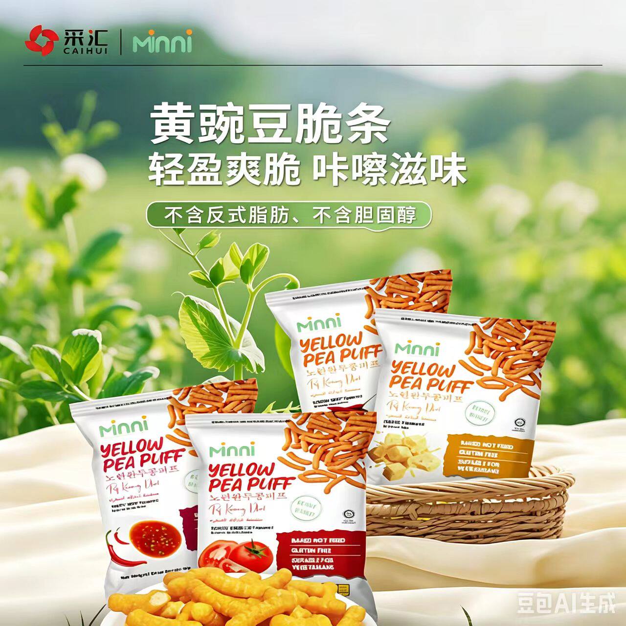 马来西亚进口Mnni采汇黄豌豆脆条非油炸薯条解馋下午茶休闲零食