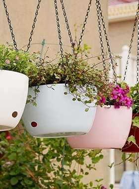 出口日本诚信加厚树脂底部蓄水吊兰盆绿萝盆常春藤盆矮牵牛盆