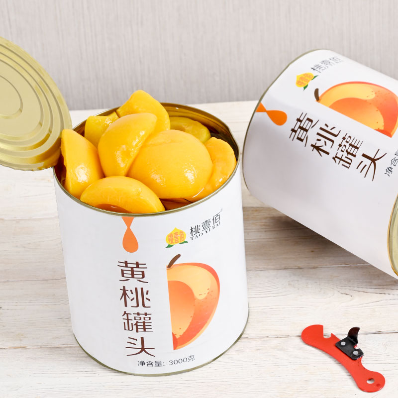 黄桃罐头大罐装3000g新鲜水果