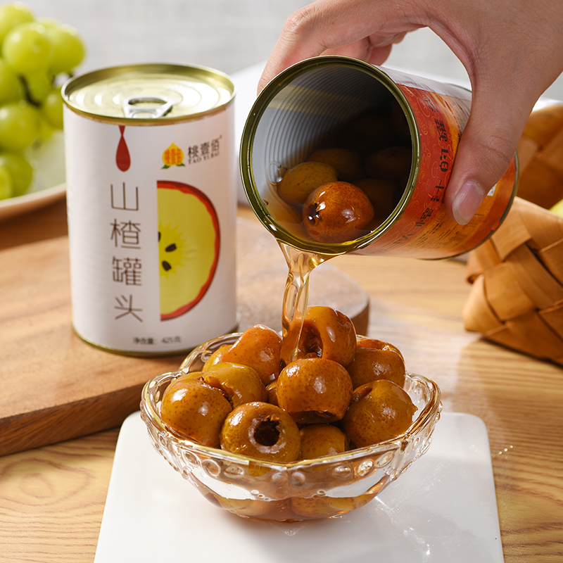 桃壹佰山楂罐头6罐整箱糖水山楂砀山新鲜水果罐头饮料零食包邮