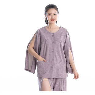 秋冬款透析秋衣女德绒护理服picc置管专用上衣手臂开口输液打底衫