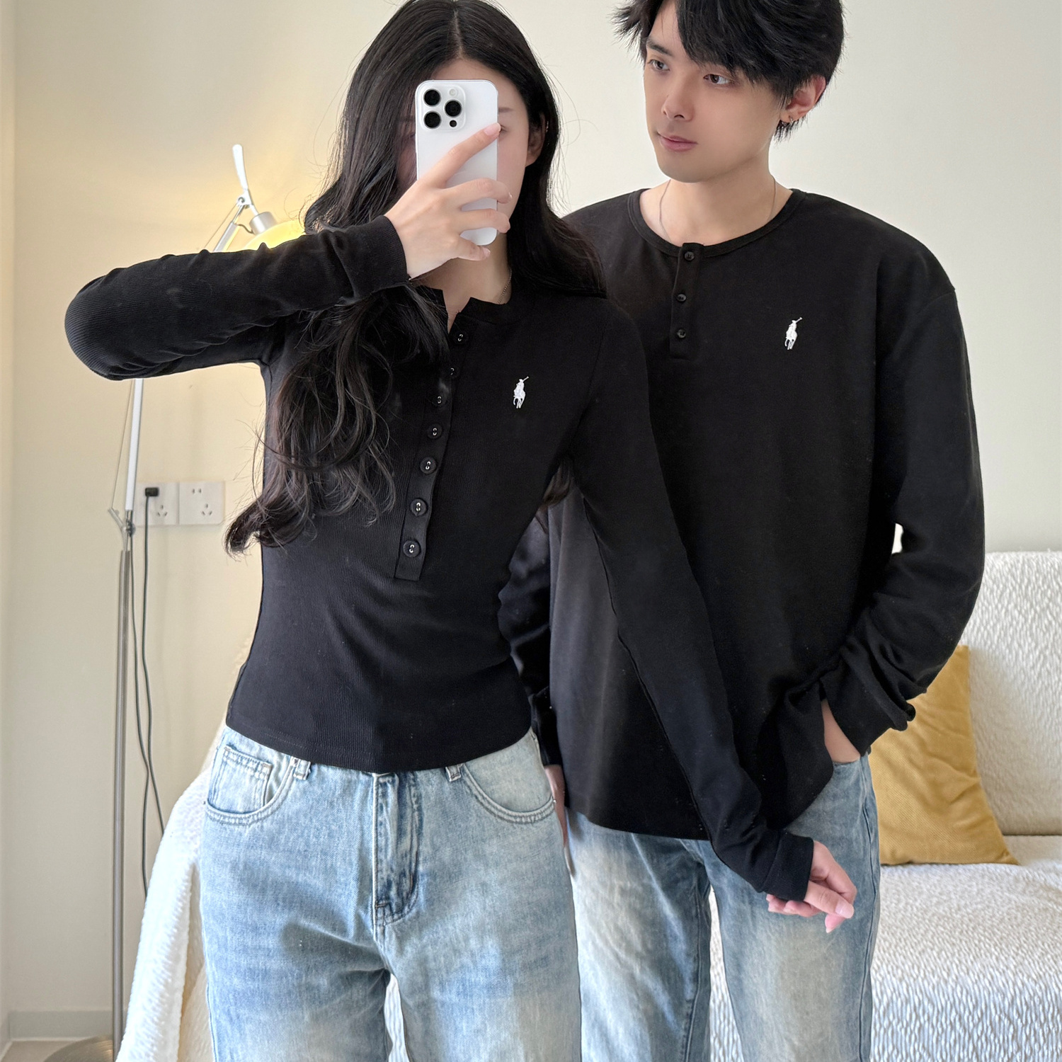 小众设计感情侣装长袖T恤