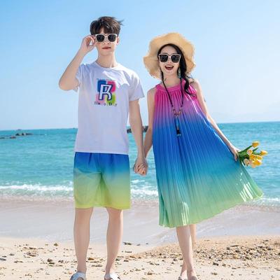 超仙沙滩裙旅游海边度假情侣穿搭