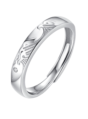 日月星辰女款925纯银戒指送女友