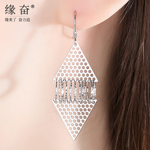 纯银耳环女ins网红爆款耳饰气质高级感2026年新款潮耳坠显脸小