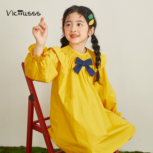 Viciusss女童甜美蝴蝶结公主裙