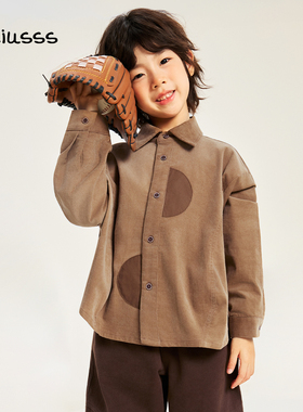 viciusss丸社男童衬衫长袖灯芯绒2025新款小少爷帅气男孩衬衣外套