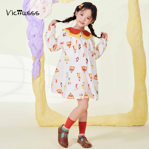 viciusss儿童可爱中长裙洋气裙子