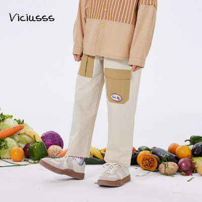 viciusss丸社男童裤子秋宽松直筒