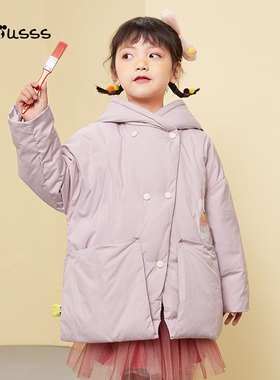 viciusss女童棉服冬季新款个性卡通连帽保暖加厚棉衣外套洋气百搭