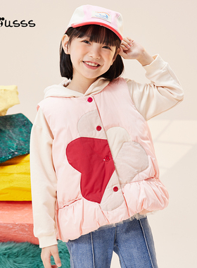 viciusss丸社童装马甲女童外穿夹棉2025新款秋冬加厚保暖棉服背心