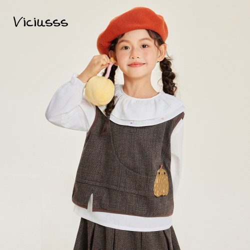 viciusss丸社女童马甲外穿超好看