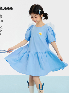 viciusss童装淑女洋气连衣裙2025夏季新款儿童甜美宽松裙子洋气潮