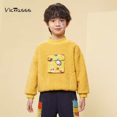 viciusss儿童卡通印花卫衣秋冬款