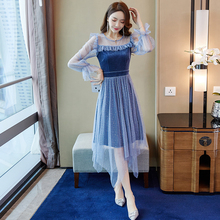 女人味遮肚子 长袖 初秋连衣裙气质减龄女神范衣服显瘦韩版 潮早秋款