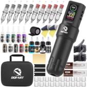 无线纹身机彩色显示屏长续航纹身无线纹身笔套装 带纹身墨水