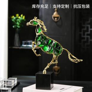 饰品摆设批发厂 轻奢高档马到成功高级感摆件客厅书房办公室合金装