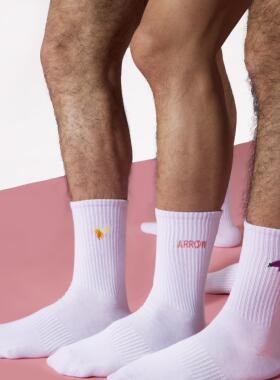 ARROW趣味桃子香蕉茄子刺绣男长白袜四季运动袜