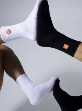 ARROW趣味可无刺绣男长白袜黑四季春夏款吸汗透气